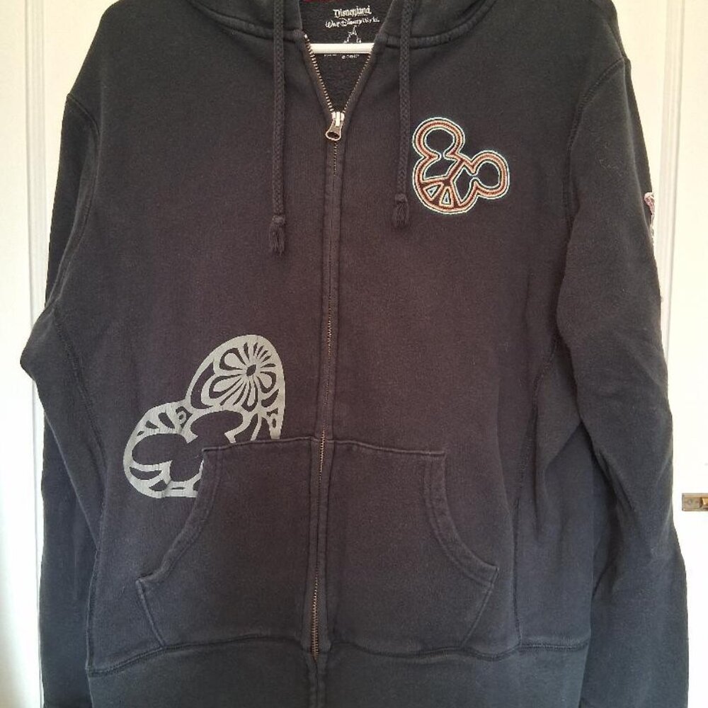 Women's Disney Love And Peace Patch Black Hoodie